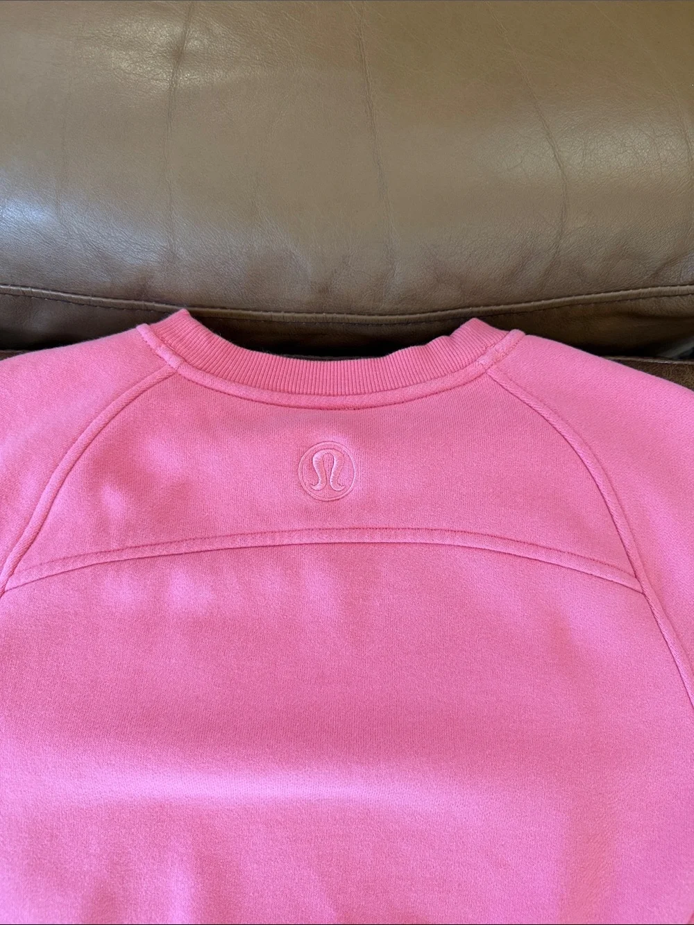 Lululemon Scuba Oversized Pullover Wordmark LOGO Sz XS/S Sakura Pink GRAPHIC